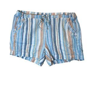 Briggs Striped Womens Shorts XL Rayon & Linen Blend